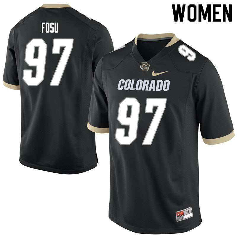 Women #97 Paulison Fosu Colorado Buffaloes College Football Jerseys Sale-Black